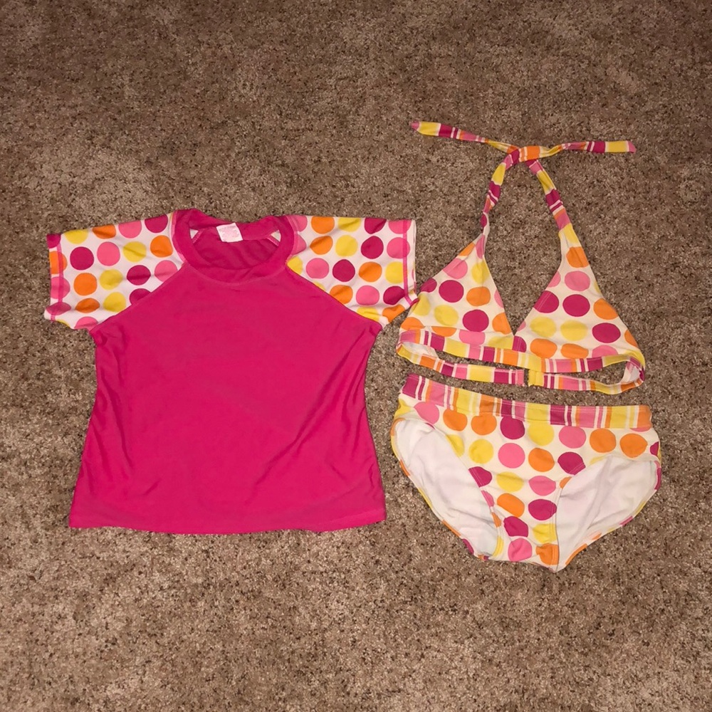 Girls swimsuit with sun shirt